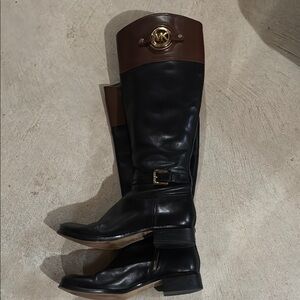 Black and Brown Leather Riding Boots